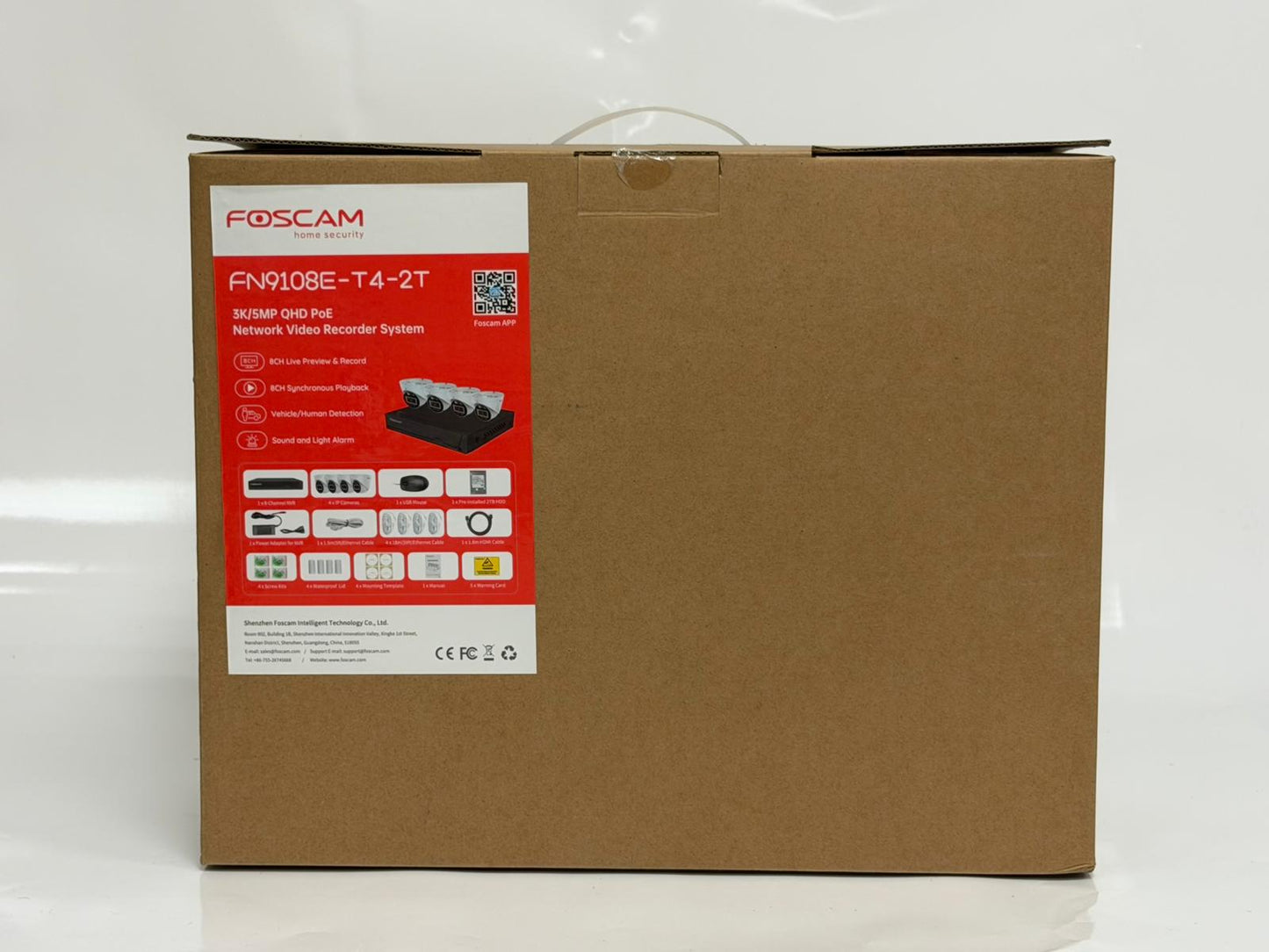 Foscam FN9108E-T4-2T – Kit vidéosurveillance PoE 4 caméras 5MP – 2TB