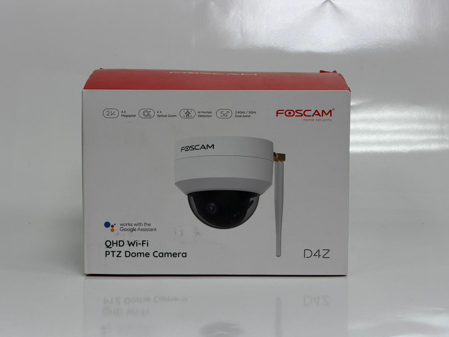 Foscam D4Z – Caméra Extérieure Wi-Fi PTZ (Zoom 4×) White