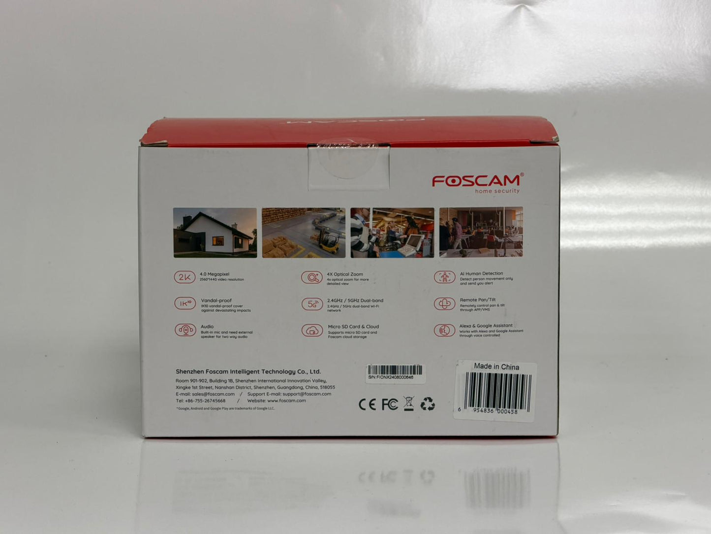 Foscam D4Z – Caméra Extérieure Wi-Fi PTZ (Zoom 4×) White