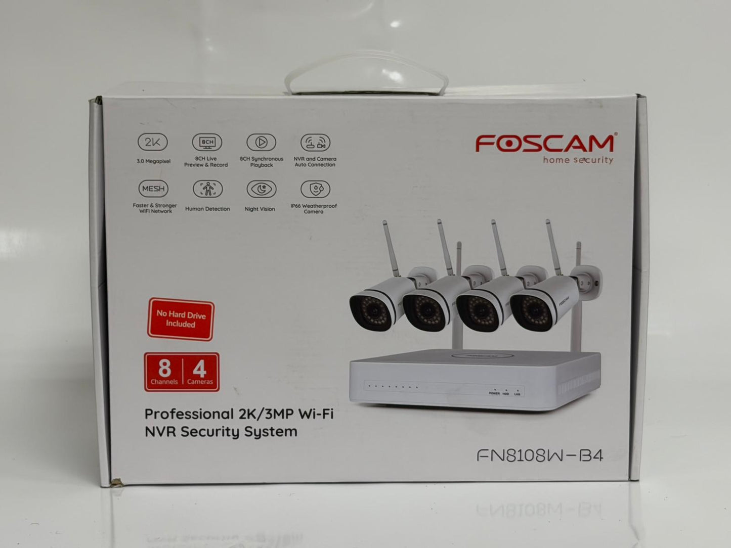 Kit vidéosurveillance Wi-Fi 4 caméras – Foscam FN8108W-B4-N