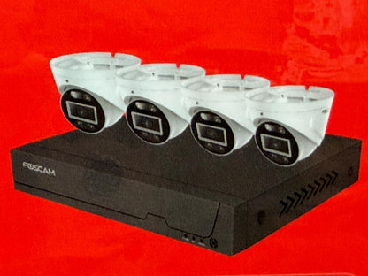 Foscam FN9108E-T4-2T – Kit vidéosurveillance PoE 4 caméras 5MP – 2TB
