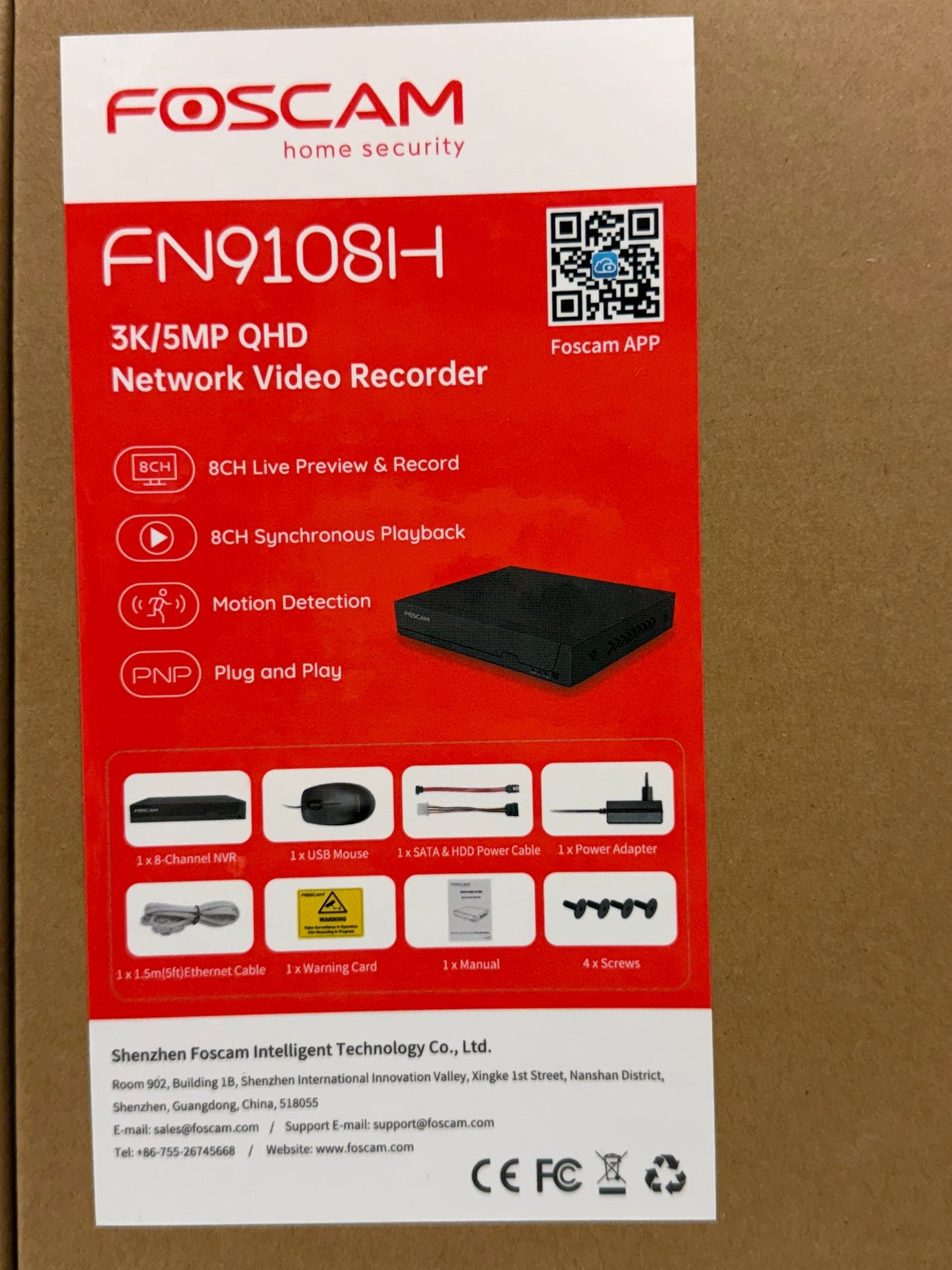 Foscam FN9108H – Enregistreur Vidéo Réseau (NVR) 8 canaux 5MP