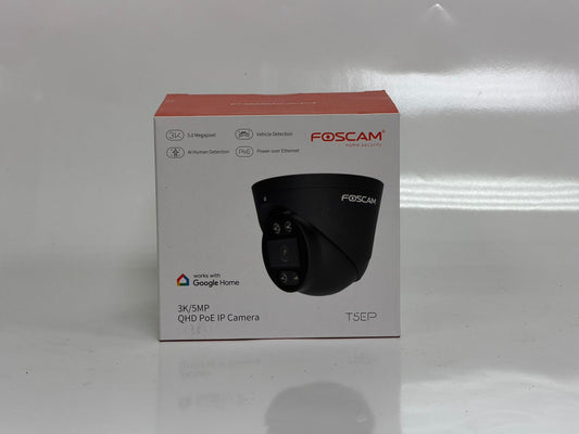Foscam T5EP Black 5 MP PoE IP Camera – Caméra extérieure PoE 5 MP
